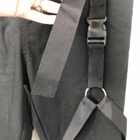 Hot Topic NWT Men's Black Twill Strap Chain Jogger Pants Size Medium 32X30.5 - Picture 4 of 12